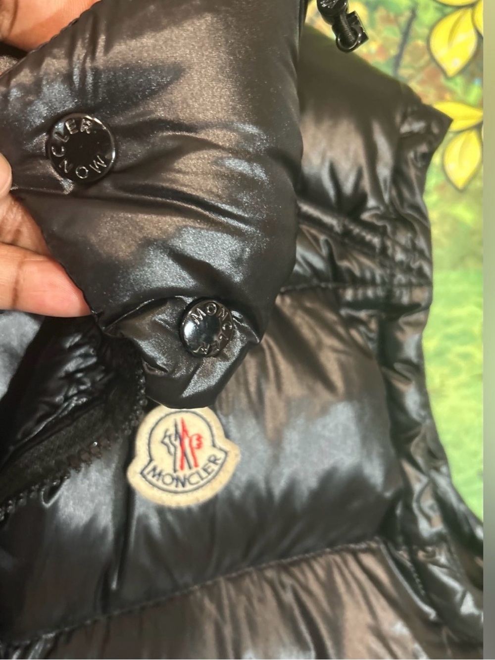 Moncler Bormes Authentic Shiny Black Puffer Hooded Vest | Size: 2 (SOLD) - Picture 6 of 15